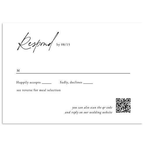 Simple Modern Photo QR Wedding Response Cards Midnight Signature Standard