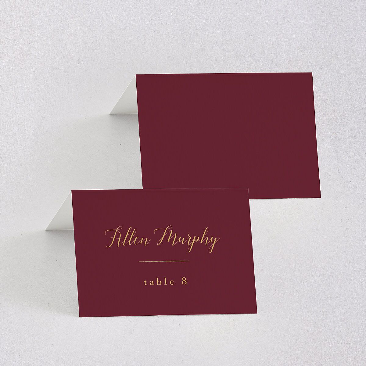 Marble and Gold Place Cards Merlot Signature