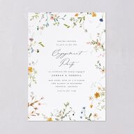 Dainty Wildflower Engagement Party Invitations Sunflower Signature Blank Standard