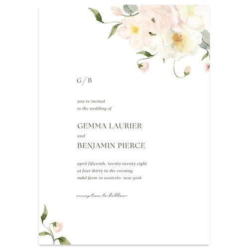 Pastel Garden Wedding Invitations Linen Signature Blank No Standard