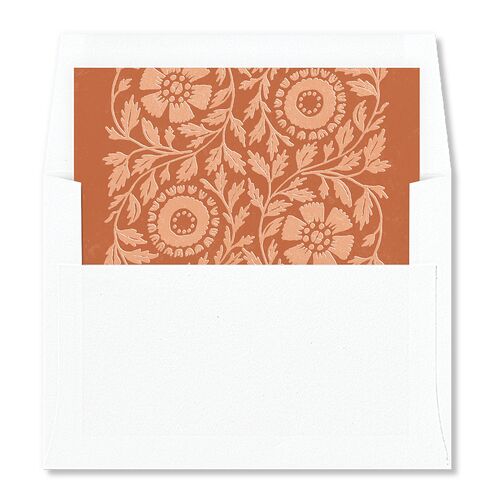 Block Print Envelope Liners Terracotta Standard