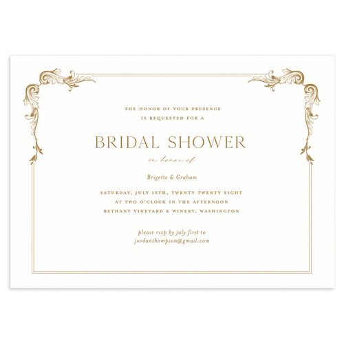 Vintage Ornate Frame Bridal Shower Invitations Driftwood Signature Blank Standard