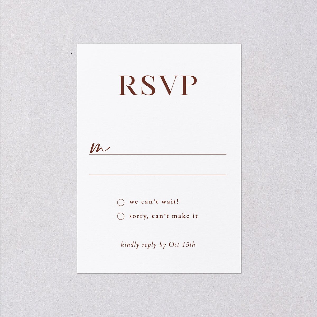 Foundation Wedding Response Cards Chestnut Signature Standard