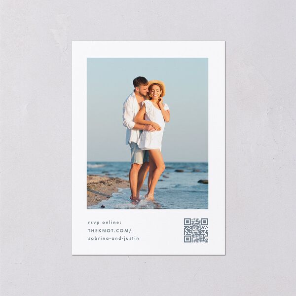 Destination Photo Poster Wedding Response Cards Dusty Blue Signature Standard
