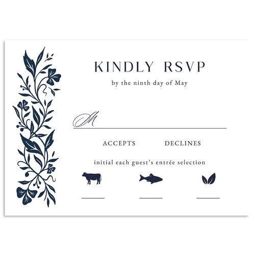 Celtic Knot Wedding Response Cards Navy Signature Standard