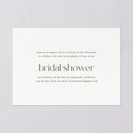 Striking Portrait Bridal Shower Invitations Pure White Signature Blank