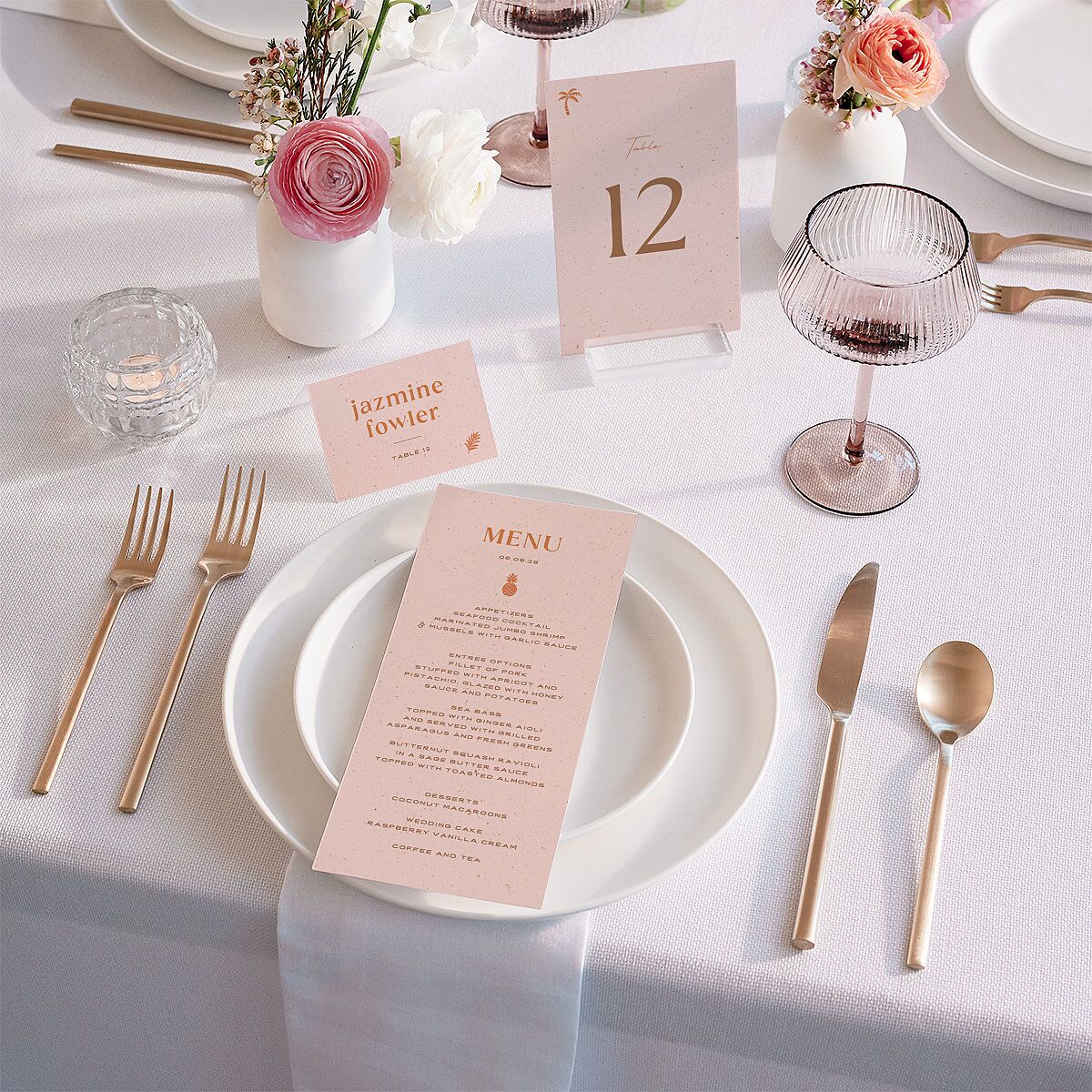 Beach Party Menus Pink Cotton Signature