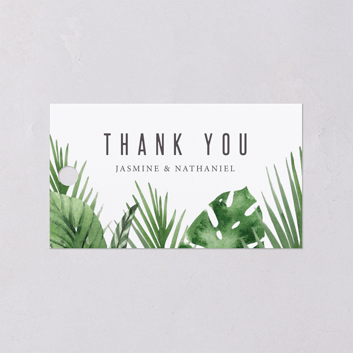 Tropical Leaves Favor Gift Tags Scottish Green Signature