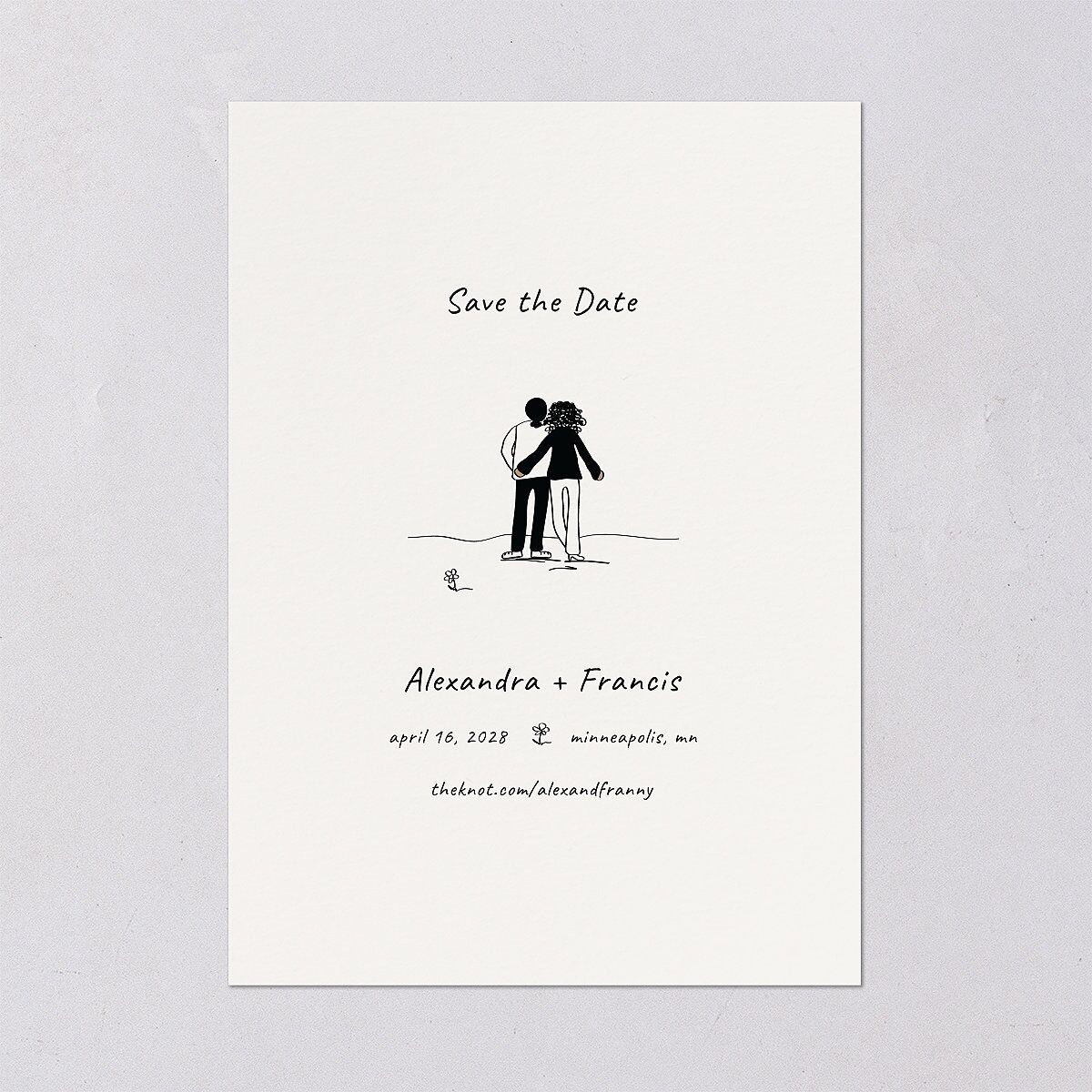 Customizable Couple Save the Date Cards Couple 1 Signature smooth Blank No Standard
