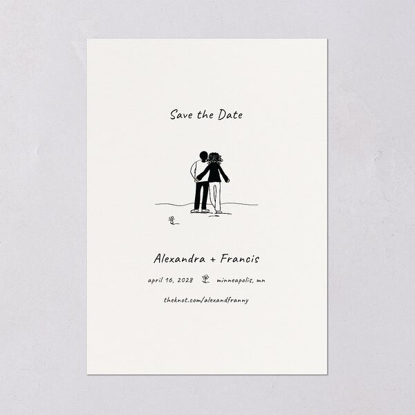 Customizable Couple Save the Date Cards Couple 1 Signature smooth Blank No Standard