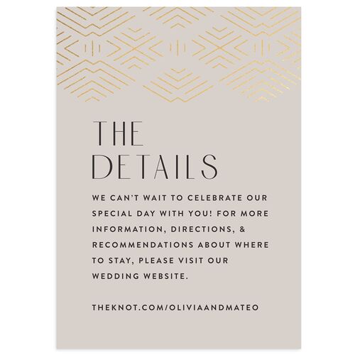 Boho Texture Wedding Enclosure Cards Gold Off-White Signature Standard