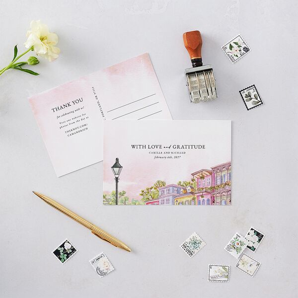 New Orleans Thank You Postcards Ice Blue