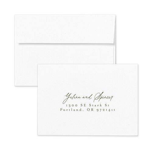 Moody Romance Response Card Envelopes White Peach Pink Return Address Signature Standard