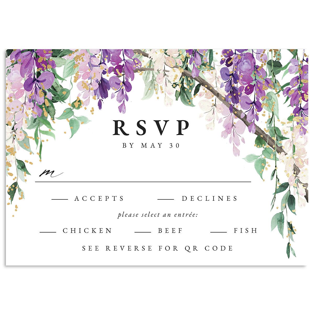 Sparkling Wisteria Wedding Response Cards