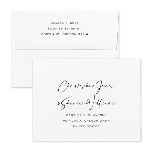 Simply Striking Save the Date Magnet Envelopes Terracotta Pure White Both Recipient and Return Addresses Signature Standard