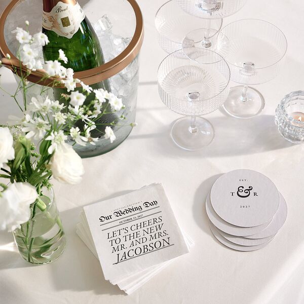 Newspaper Coasters Pure White Cardboard Circle