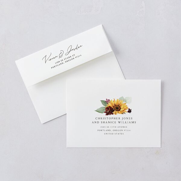 Classic Countryside Sunflowers Rehearsal Dinner Invitations Burgundy Signature Blank Standard