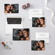 Vintage Flourish Save The Date Cards Pure White Signature smooth Blank No Standard