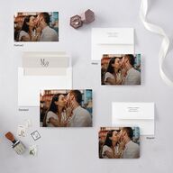 Romantic Monogram Photo Save The Date Magnets Pure White Magnet Paper
