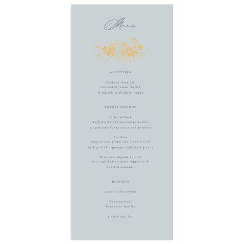 Baroque Garden Menus Gold Slate Signature