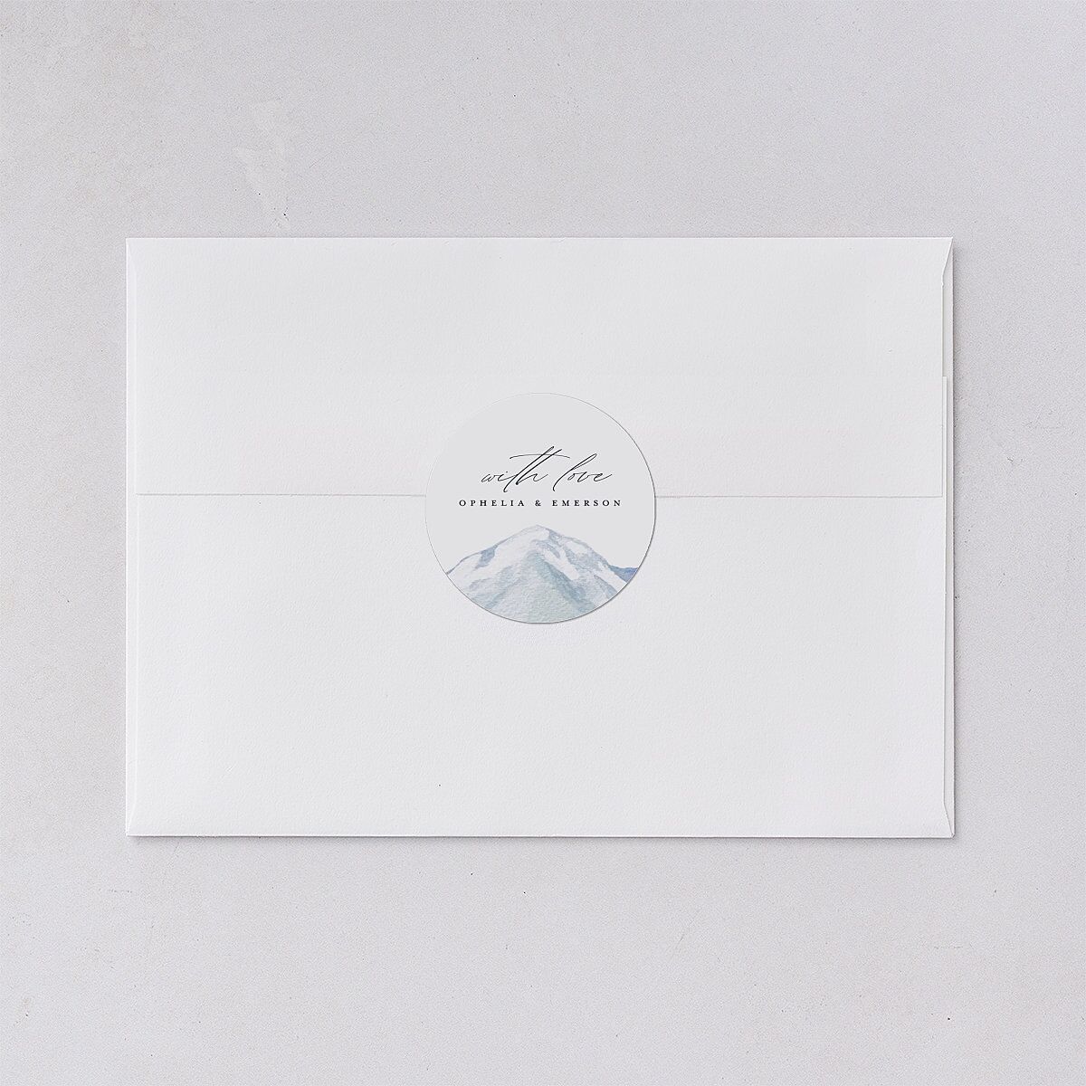 Mountain Wildflowers Wedding Stickers Dusty Blue