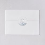 Mountain Wildflowers Wedding Stickers Dusty Blue