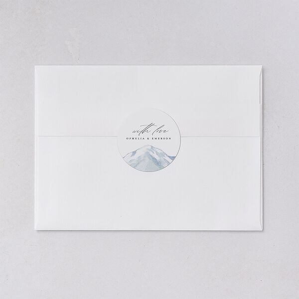 Mountain Wildflowers Wedding Stickers Dusty Blue