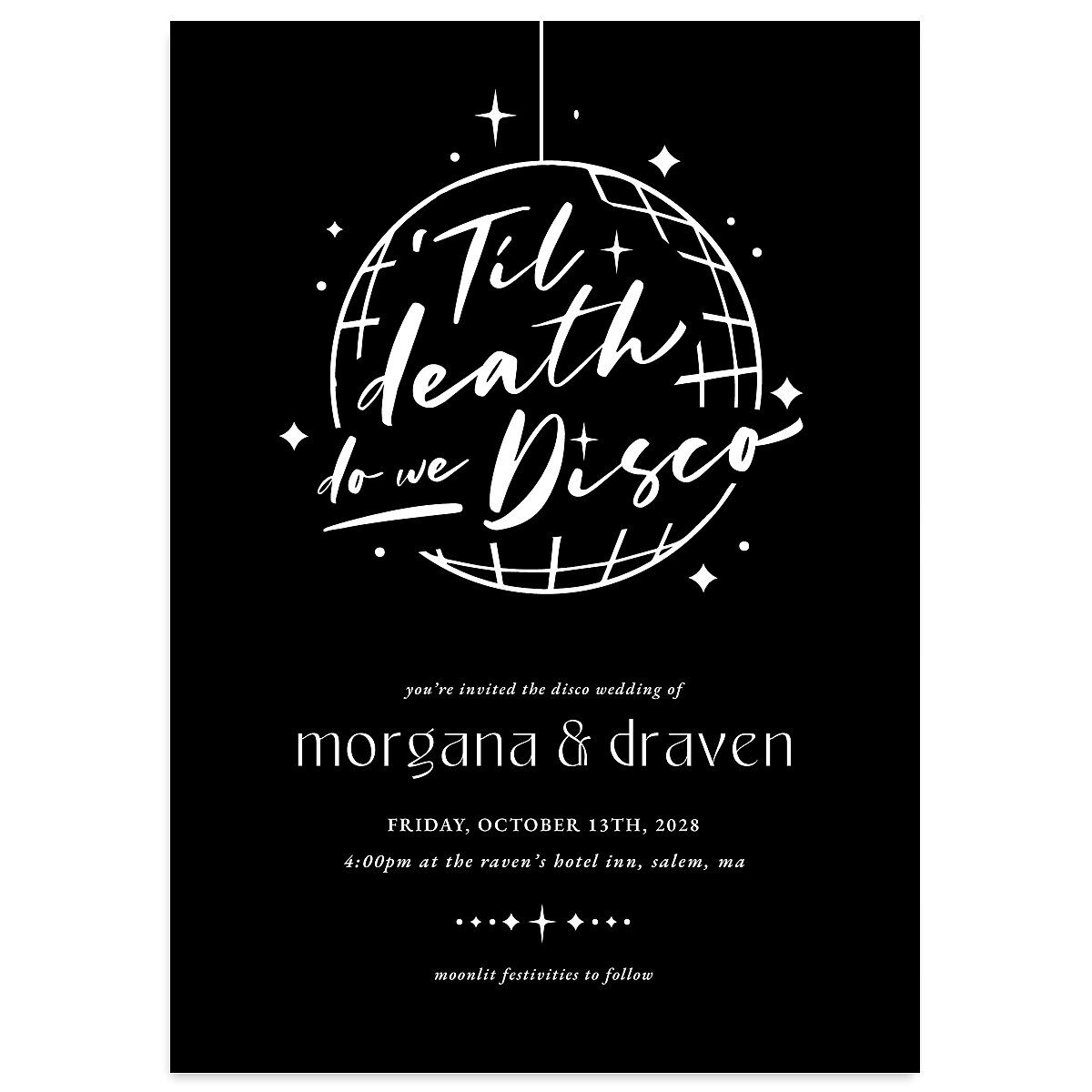 Til Death Do We Disco Wedding Invitations