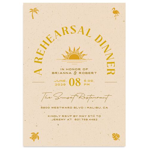 Beach Party Rehearsal Dinner Invitations Sand Signature Blank Standard