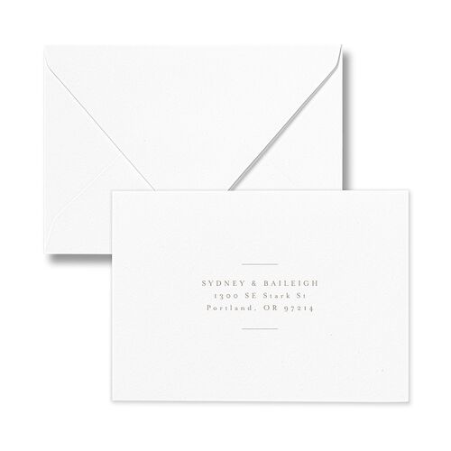 Side Panel Response Card Euro Envelopes White Fawn Return Address Luxe