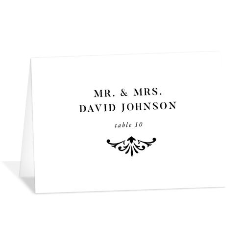 Luxe Monogram Place Cards Pure White Signature