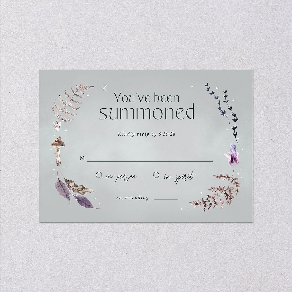 Crystal Forest Wedding Response Cards Hunter Green Signature Standard