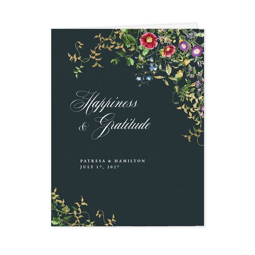 Opulent Garden Foil Thank You Cards Gold Dark Emerald