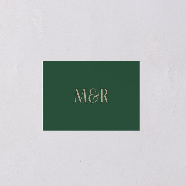 Polished Photo Foil QR Code RSVP Cards Emerald Signature Standard