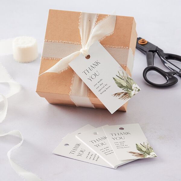Bohemian Altar Favor Gift Tags Pure White Signature