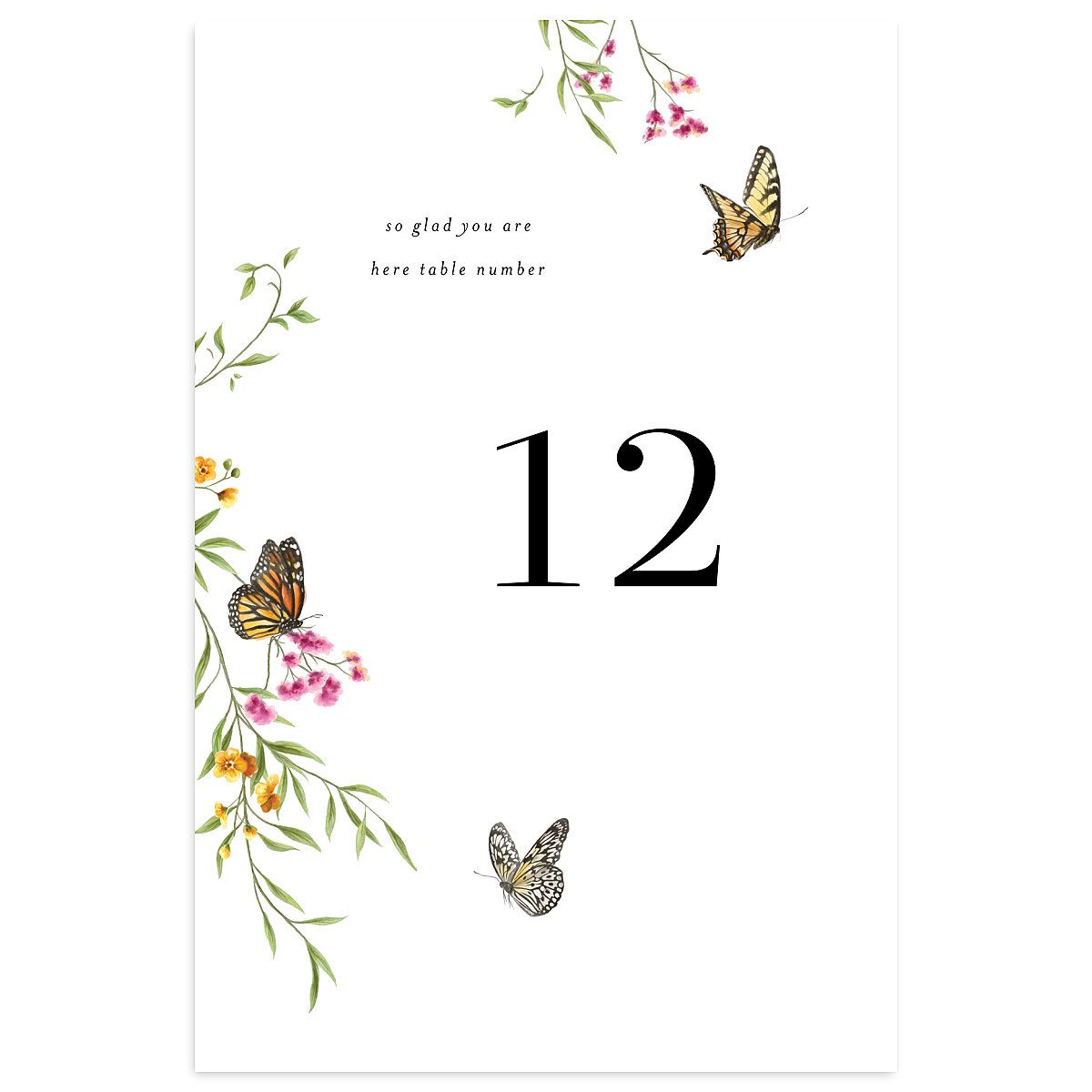 Rustic Butterflies Table Numbers