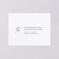 Simply Script All-in-One Wedding Invitations Pure White Signature Light Both Recipient and Return Addresses No