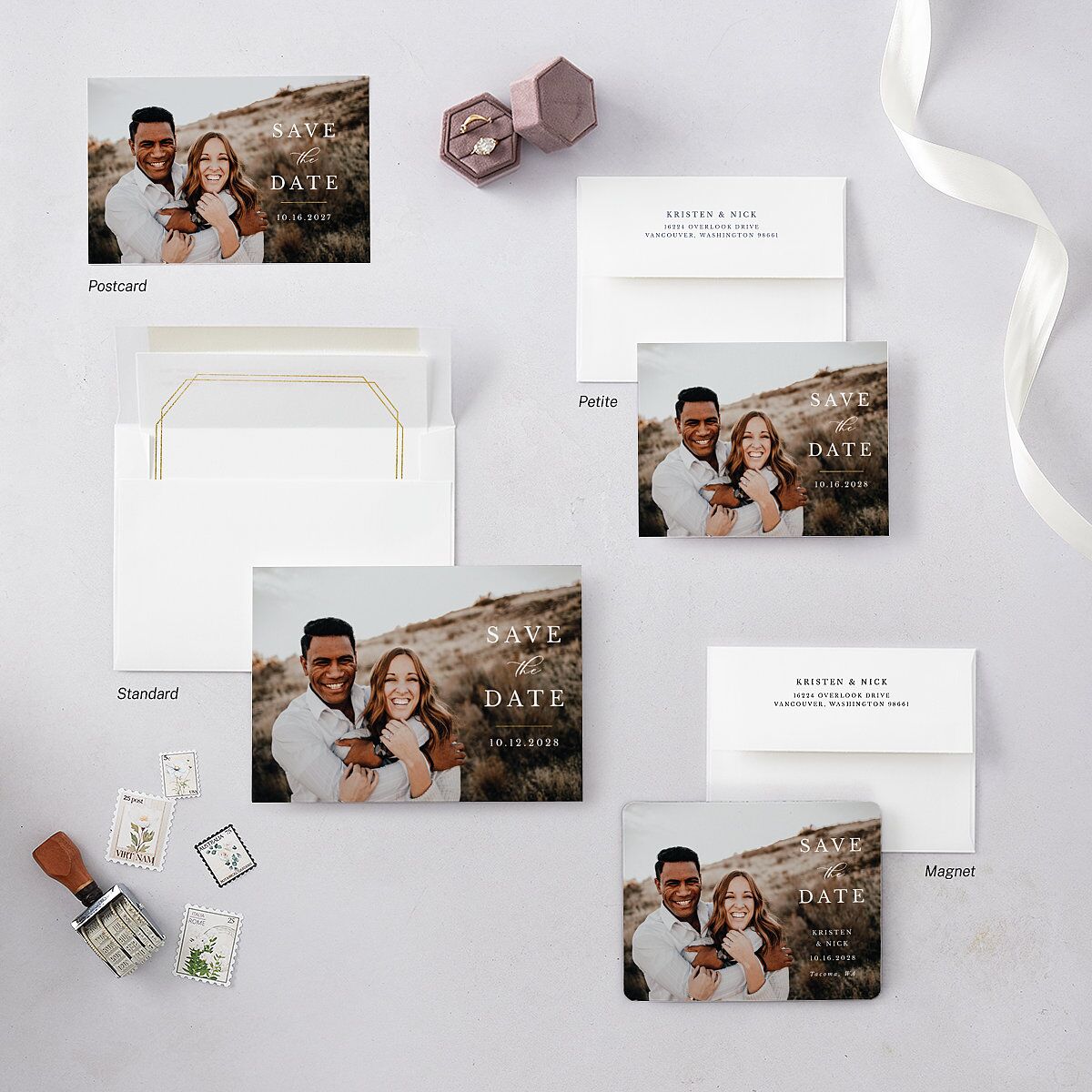 Eucalyptus Frame Save The Date Cards — view 7