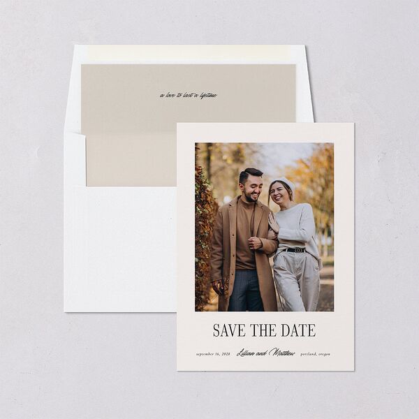 Classically Editorial Save the Date Cards Linen Signature smooth Blank No Standard