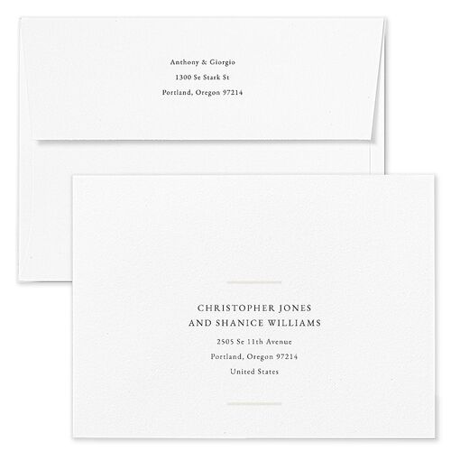 Gilded Bold Rehearsal Dinner Invitation Envelopes Blue Champagne Both Recipient and Return Addresses Signature Standard