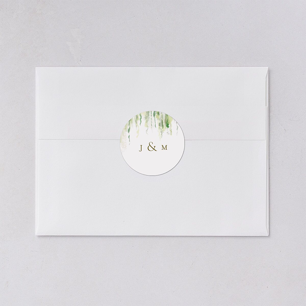 Southern Spanish Moss Wedding Stickers Pure White Circle