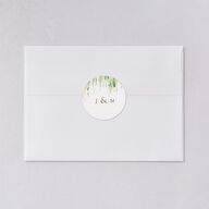 Southern Spanish Moss Wedding Stickers Pure White Circle