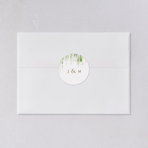 Southern Spanish Moss Wedding Stickers Pure White Circle