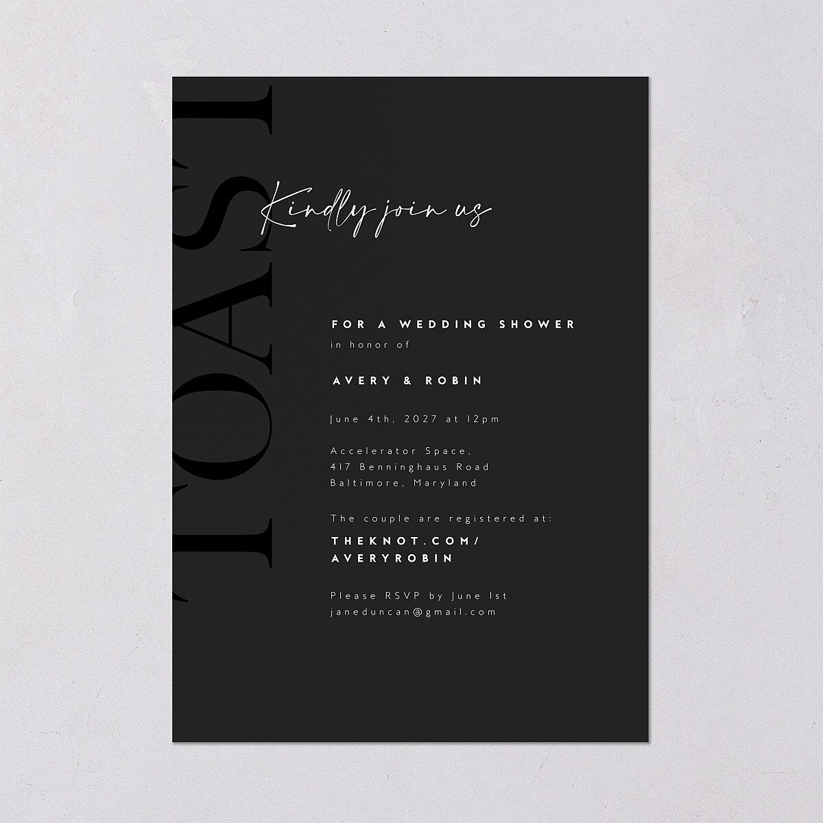 Modern Vow Bridal Shower Invitations — view 2