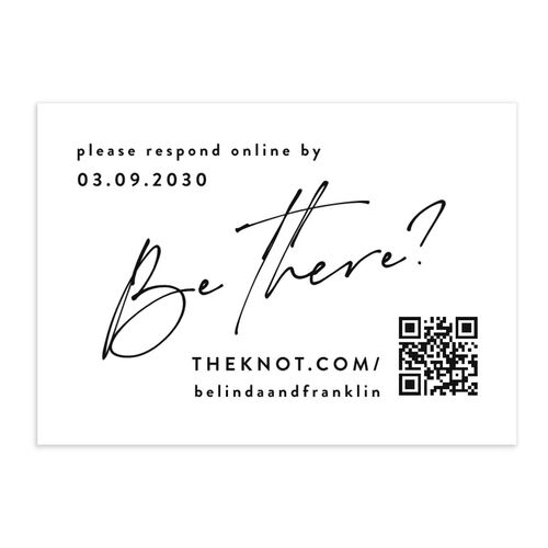 Modern Script Names QR Code RSVP Cards Charcoal Signature Standard