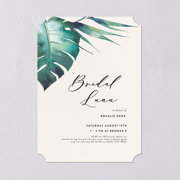 Palm and Protea Bridal Shower Invitations Sky Signature Blank