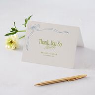 Modern Delicate Bows Thank You Cards Peridot