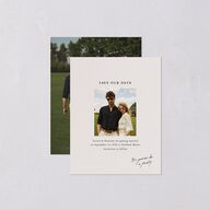 Elegant Editorial Page Save the Date Petite Cards Champagne Signature smooth Blank No Standard