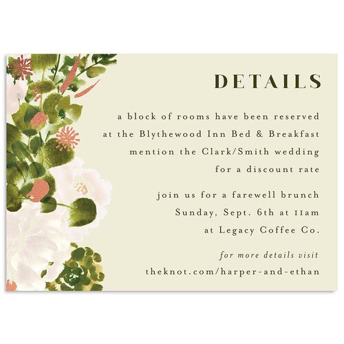 Fall Garland Wedding Enclosure Cards Rose Gold Pear Signature Standard