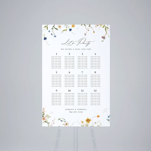Dainty Wildflowers Standard Seating Chart Large Sunflower Standard Outdoor Corrugated L Seating